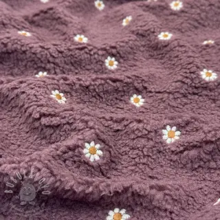 Kabátovina TEDDY EMBROIDERY Mini rosewood