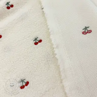 Kabátovina TEDDY EMBROIDERY Cherries