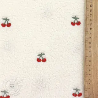 Kabátovina TEDDY EMBROIDERY Cherries