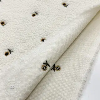 Kabátovina TEDDY JACQUARD EMBROIDERY Sunflower