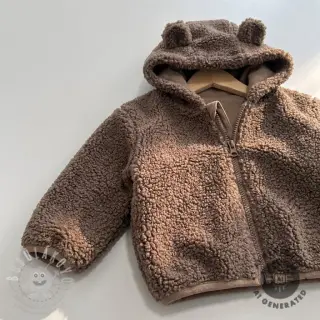 Kabátovina TEDDY BOUCLÉ dark brown