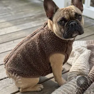 Kabátovina TEDDY BOUCLÉ dark brown