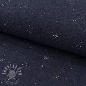Bavlněná látka JEANS Glitter small dots