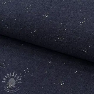 Bavlněná látka JEANS Glitter small dots