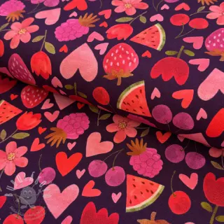Úplet Juicy fruits purple digital print