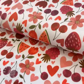 Úplet Juicy fruits white digital print
