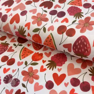 Úplet Juicy fruits white digital print
