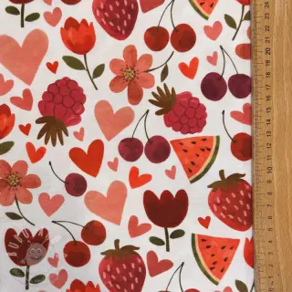 Úplet Juicy fruits white digital print
