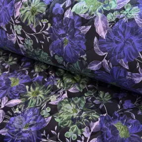 Prošev VELVET Flowers navy digital print