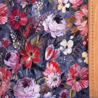 Teplákovina Flowers Andrea blue digital print