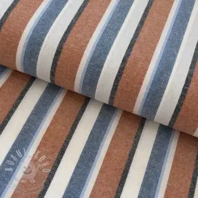Bavlněná látka YARN DYED MIA Stripe terracotta