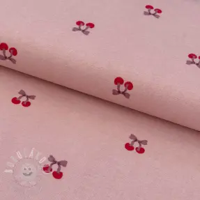 Bavlněná látka FLANNEL Cherries mauve