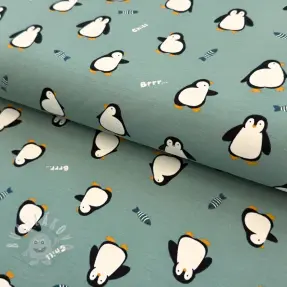 Úplet Penguins sage digital print