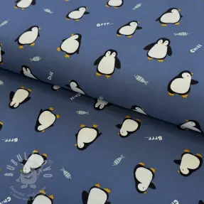Úplet Penguins blue digital print