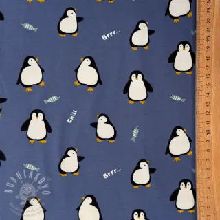 Úplet Penguins blue digital print