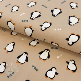 Úplet Penguins beige digital print