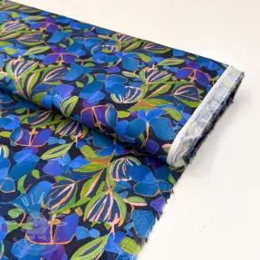 Viskóza SATIN Sonja blue digital print