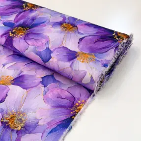 Viskóza SATIN Paloma purple digital print