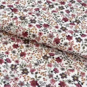 Bavlněná látka Autumn flowers ecru digital print