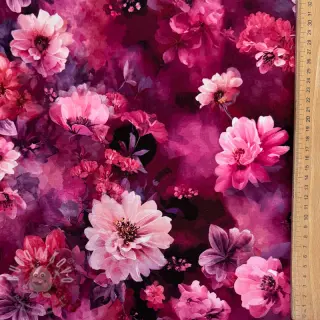 Úplet Flowers Junie pink digital print