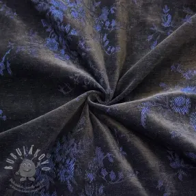 JEANS DENIM VELVET JACQUARD Flowers black