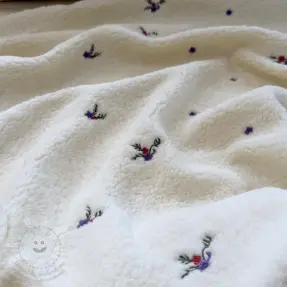 Kabátovina TEDDY EMBROIDERY Flora ecru