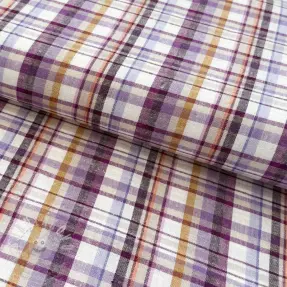 Viskóza se lnem YARN DYED Checks Old fashion cyclaam