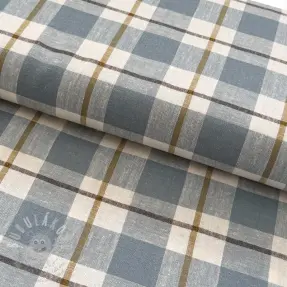Viskóza se lnem YARN DYED Checks Marion old blue