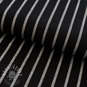 Viskóza se lnem YARN DYED Dashed strip black