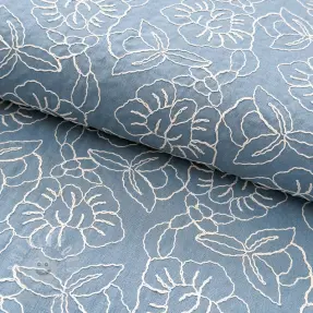 Viskóza se lnem EMBROIDERY Latizia old blue