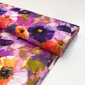 Viskóza SATIN Tamara purple digital print