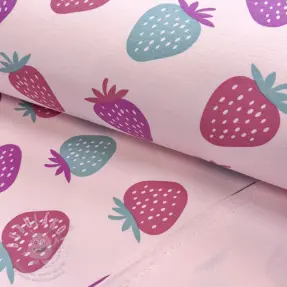 Teplákovina počesaná JOGGING Strawberries pink
