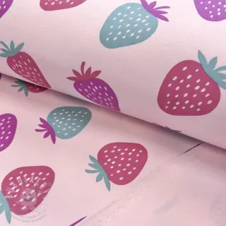 Teplákovina počesaná JOGGING Strawberries pink