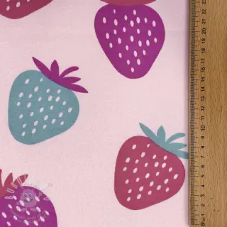 Teplákovina počesaná JOGGING Strawberries pink