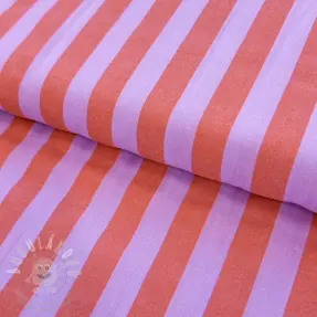 Bavlněná látka YARN DYED NOVA Stripe lavender orange