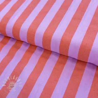 Bavlněná látka YARN DYED NOVA Stripe lavender orange