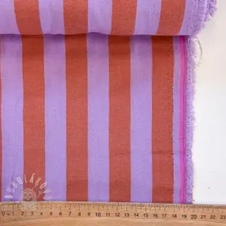 Bavlněná látka YARN DYED NOVA Stripe lavender orange