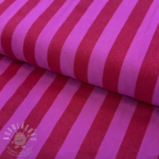 Bavlněná látka YARN DYED NOVA Stripe red fuchsia