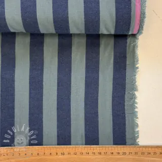 Bavlněná látka YARN DYED NOVA Stripe blue green