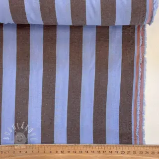 Bavlněná látka YARN DYED NOVA Stripe blue brown