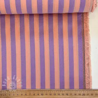 Bavlněná látka YARN DYED BIG Stripes peach