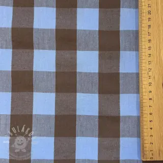Bavlněná látka YARN DYED SONJA Checks blue brown