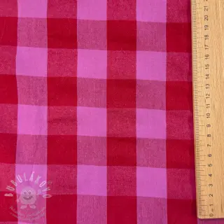 Bavlněná látka YARN DYED SONJA Checks red fuchsia