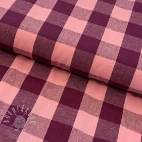 Bavlněná látka YARN DYED SONJA Checks aubergine