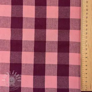 Bavlněná látka YARN DYED SONJA Checks aubergine