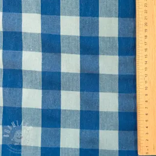 Bavlněná látka YARN DYED SONJA Checks blue green
