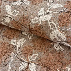 Kabátovina WOOLY EMBROIDERY Petra beige