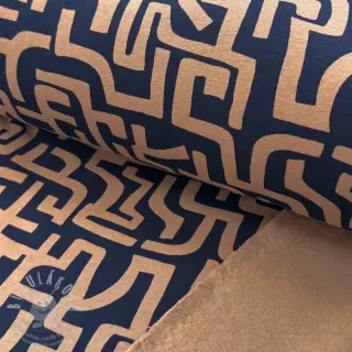 Teplákovina počesaná JOGGING Abstract brown navy