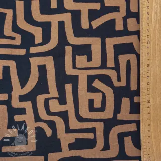 Teplákovina počesaná JOGGING Abstract brown navy