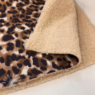 Kabátovina TEDDY SUEDE Panther LEO cognac
